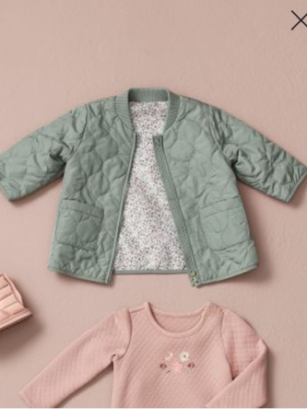 HM green quilt jacket 3T